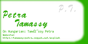 petra tamassy business card